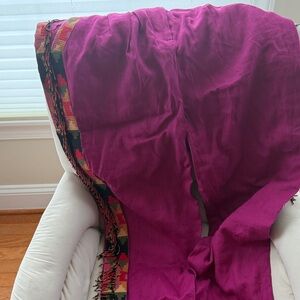 Farm Rio Pink Carrot linen boho beaded pant size S